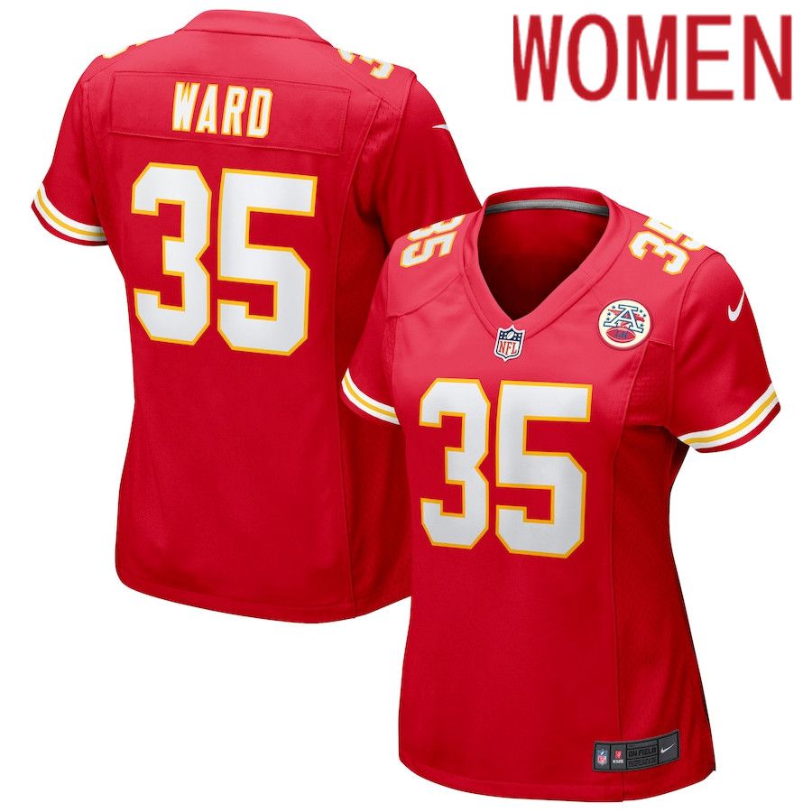 Women Kansas City Chiefs 35 Charvarius Ward Nike Red Game NFL Jersey